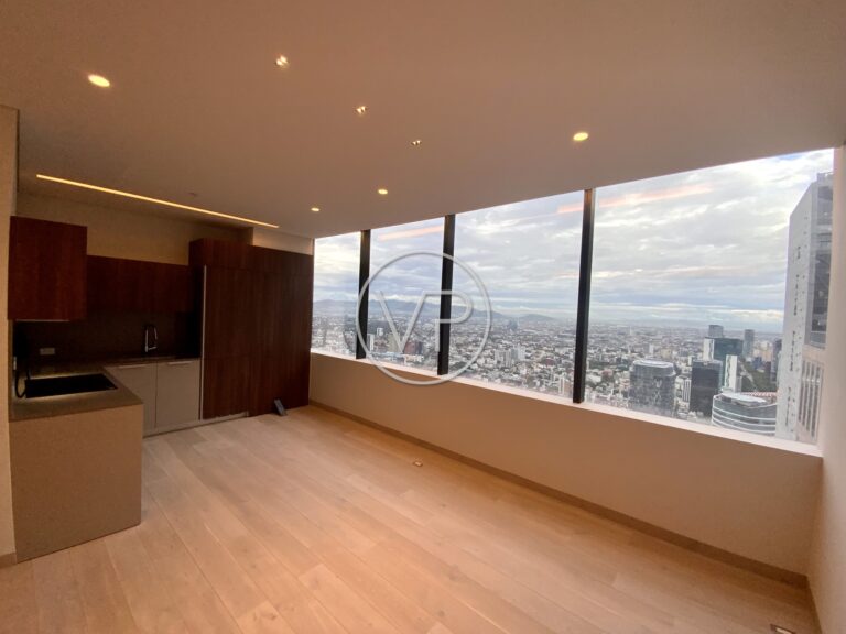 Sala y cocina de la Residencia 5203 con vista a la ciudad, The Ritz-Carlton Residences, Mexico City