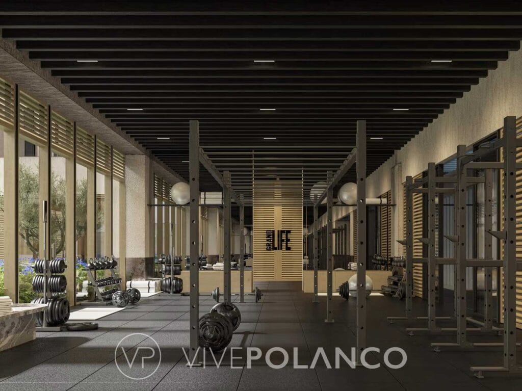 Vista de las torres de Be Grand Alto Polanco desde el corredor de Mariano Escobedo