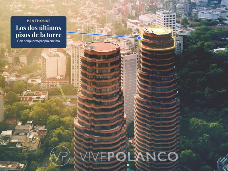 Penthouse en los dos últimos pisos de la Torre A de Rubén Darío 115, con helipuerto encima, junto al Bosque de Chapultepec