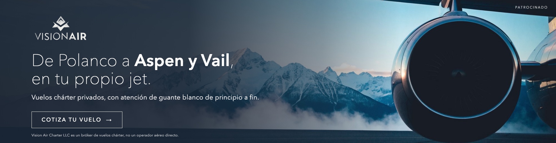 Vision Air Charter — anuncio 970×250