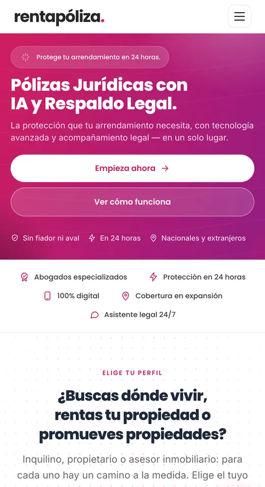 RentaPóliza en celular