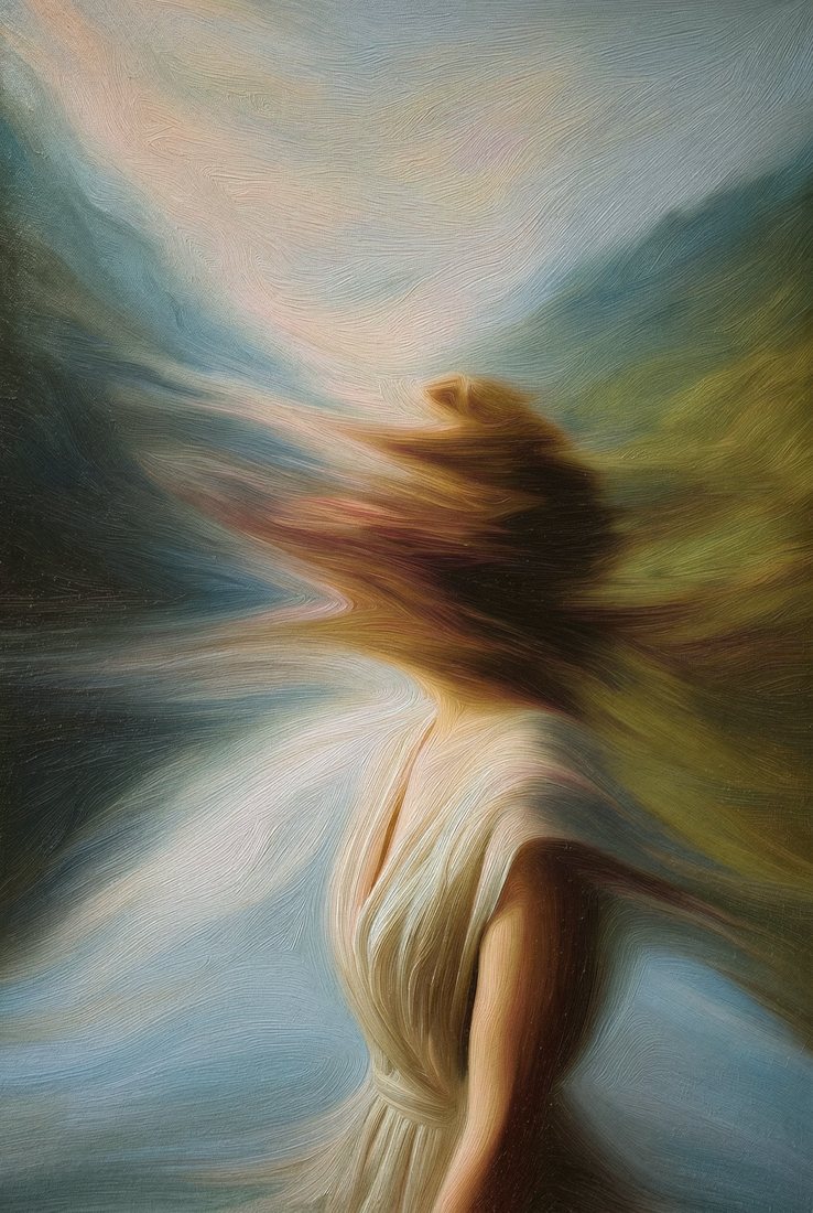 Catherine Earnshaw (1), óleo sobre tela de JoCa, 2026, serie Echoes of Haworth