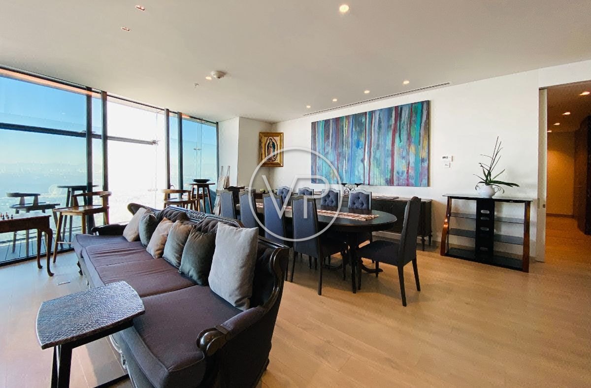 Sala y comedor con vista, Residencia 4907, The Ritz-Carlton Residences, Mexico City