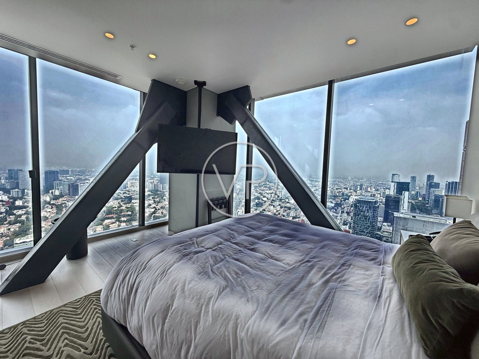 Recámara con ventanales, Residencia 5404 en renta, The Ritz-Carlton Residences, Mexico City
